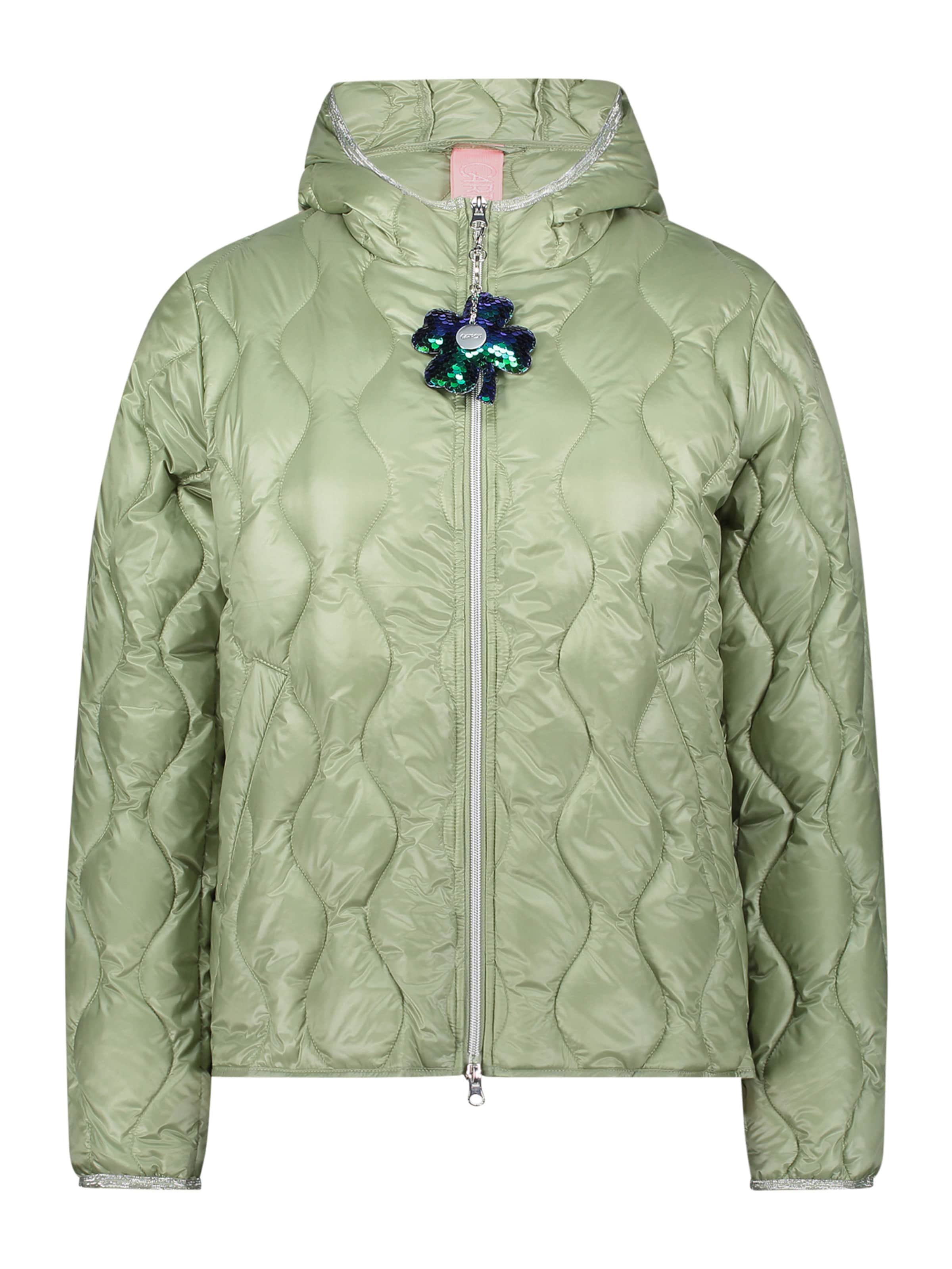 Cartoon Winterjas in Groen: voorkant