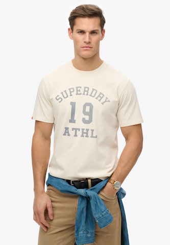 T-Shirt 'Athletic Essential' Superdry en blanc : devant