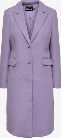 PIECES Between-Seasons Coat 'Bea' in Purple: front