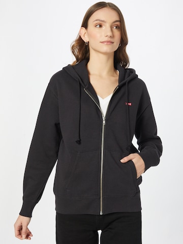 LEVI'S ® Sweat jacket 'Standard Zip Hoodie' in Black: front