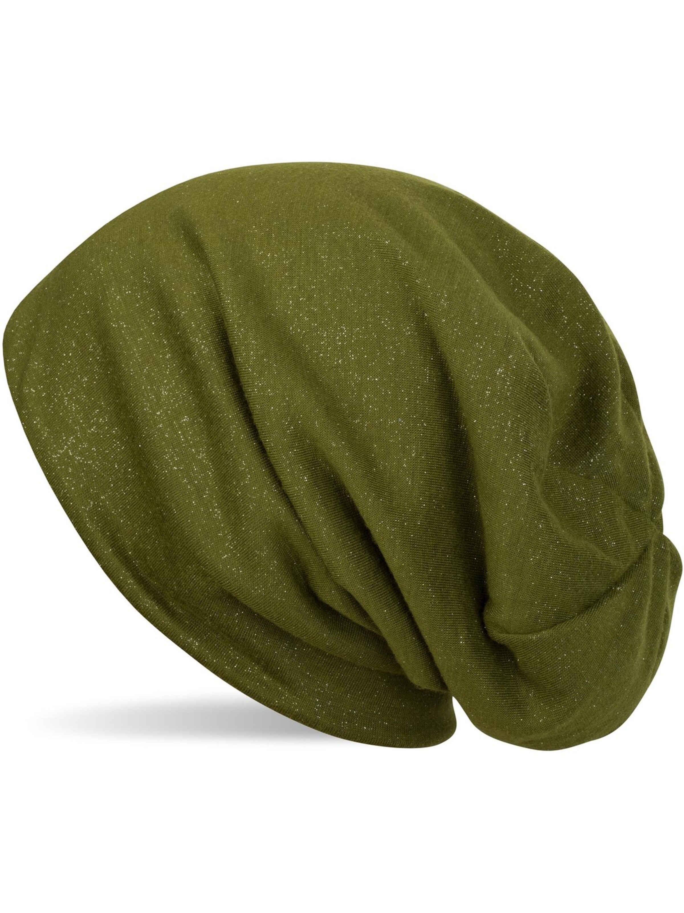 styleBREAKER Mütze 'Beanie mit All Over Glitzer'‌‌‌‌‌‌‌‌‌‌ in Grün: Vorderseite