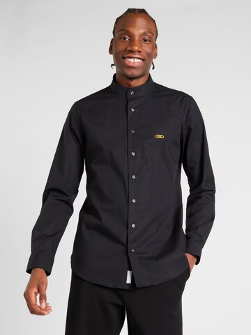 Michael Kors Slim fit Overhemd 'STANDUP' in Zwart: voorkant