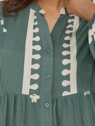 Hiccup Jurk in de kleur Smaragd / Wit, Productweergave