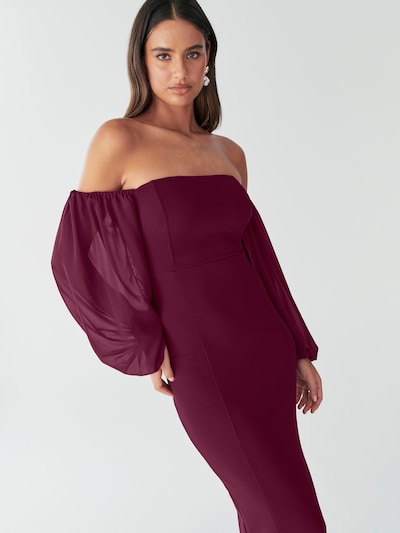 BWLDR Robe 'KYRA MAXI DRESS' en bourgogne, Vue avec produit