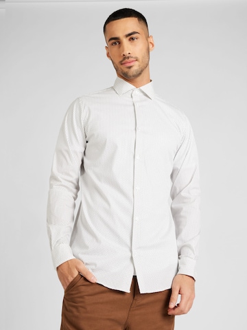 s.Oliver - Slim Fit Camisa em branco: frente