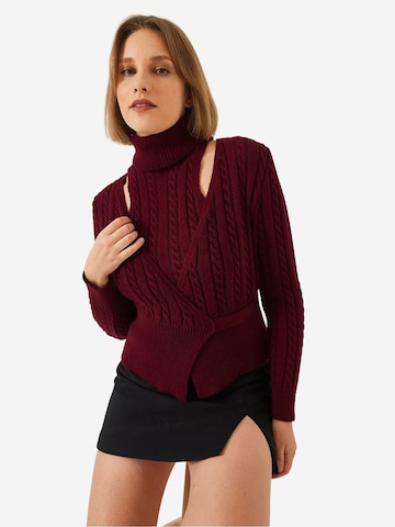 Bianco Lucci Gebreid vest in Rood