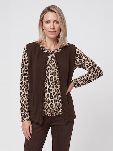 Olsen Knitted Vest 'Henny' in Brown: front