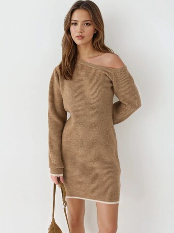 My fashion Knit dress in Beige: front