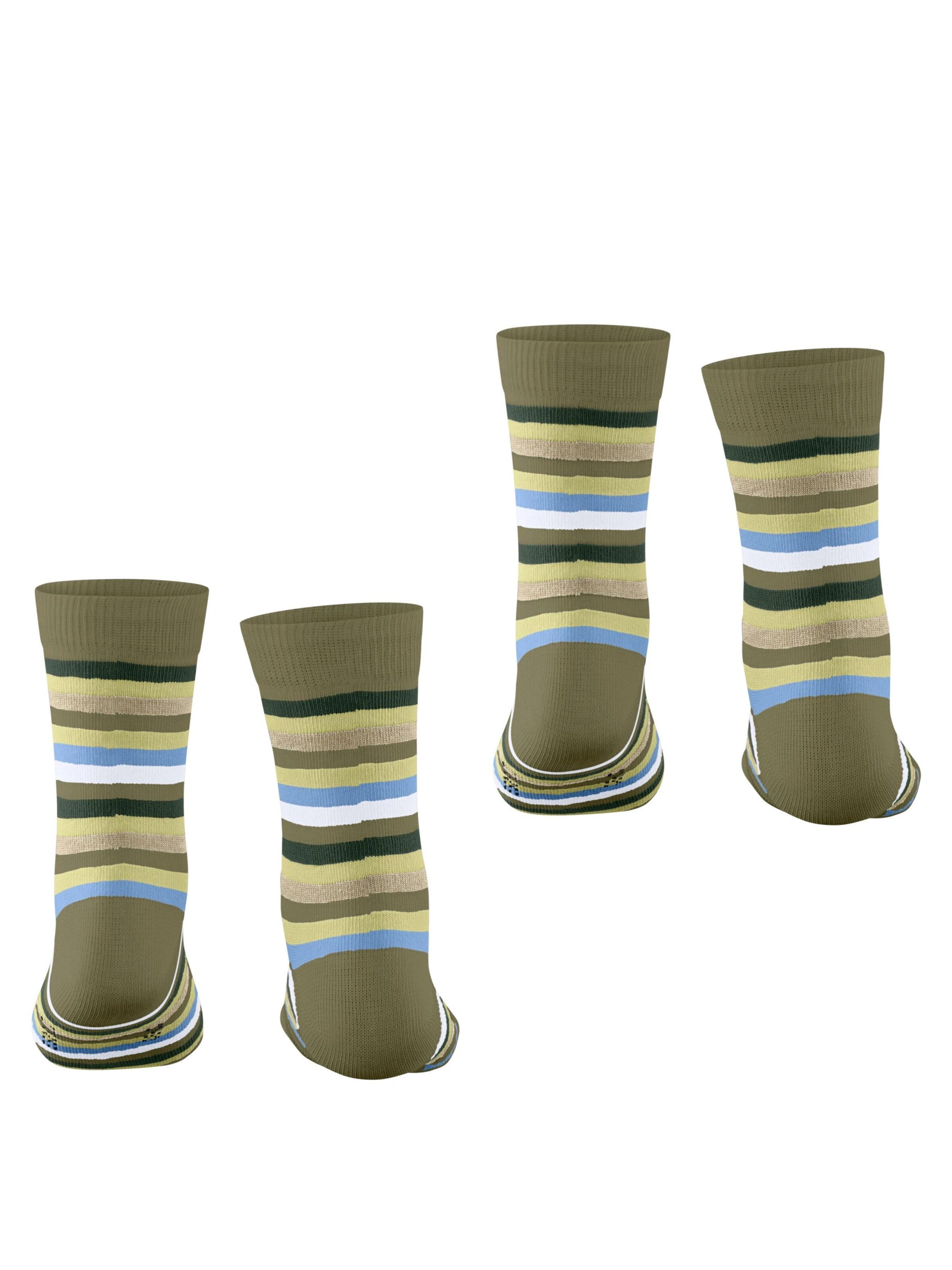 ESPRIT Socks 'Playful Stripe 2-Pack' in Green