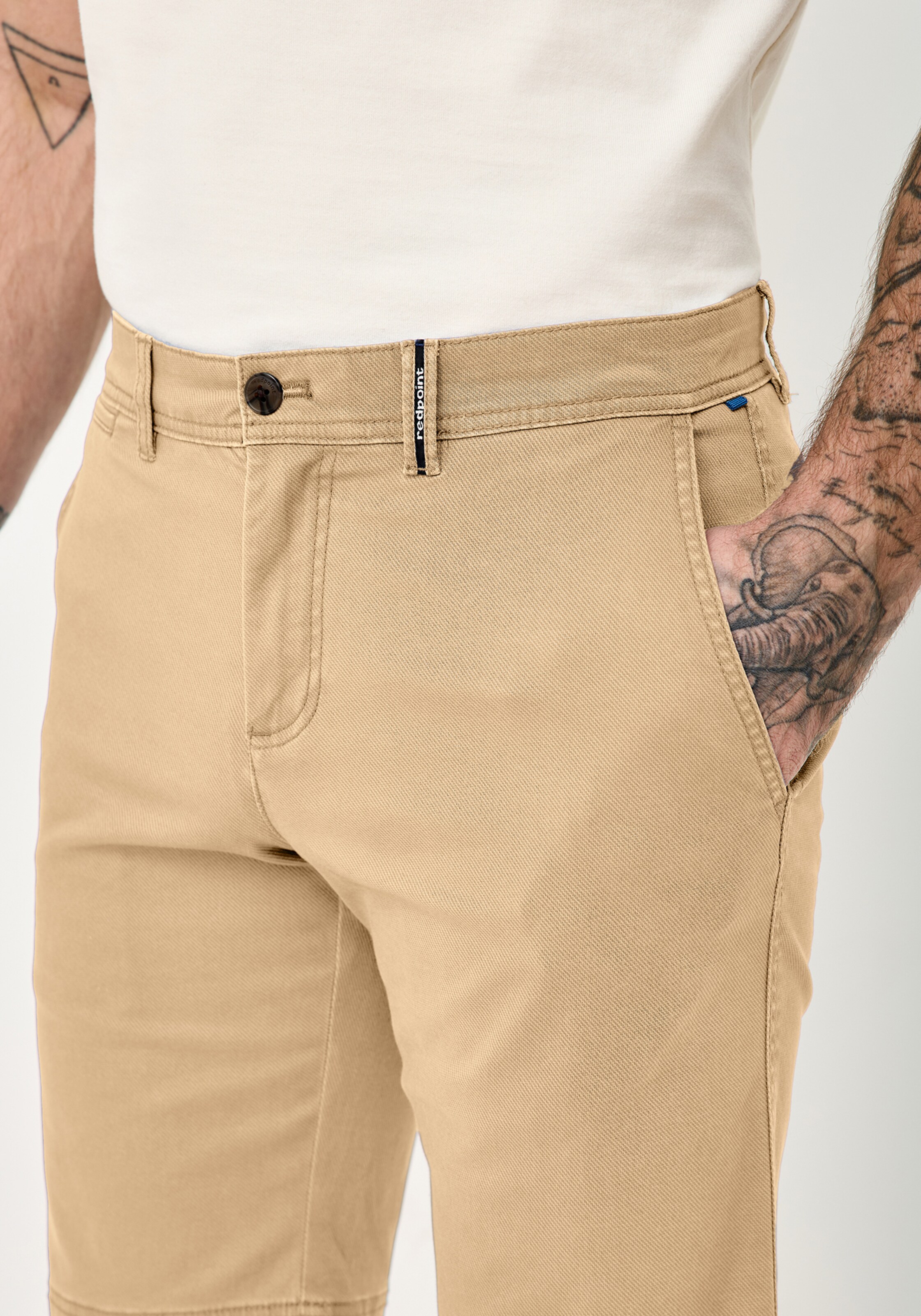 REDPOINT Slimfit Chinohose in Beige