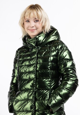 MYMO Pitkä talvitakki 'Biany' värissä vihreä