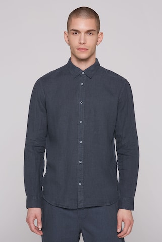 CMPD Slim fit Button Up Shirt in Blue: front