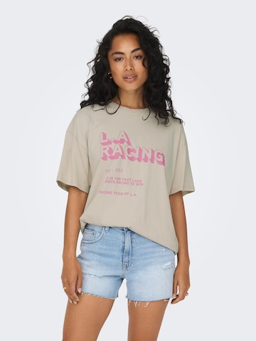 T-shirt oversize 'LINA' ONLY en gris : devant