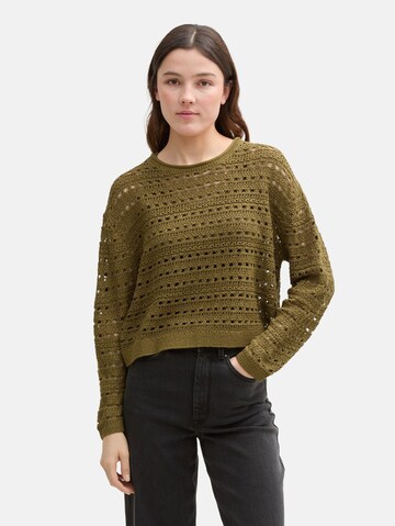 Pull-over TOM TAILOR DENIM en vert : devant