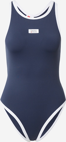 Tommy Jeans Bustier Badeanzug in Blau: predná strana