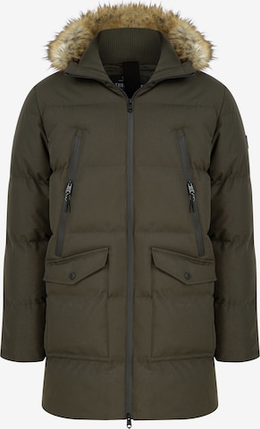 Threadbare Winter Jacket 'Renfield' in Green: front