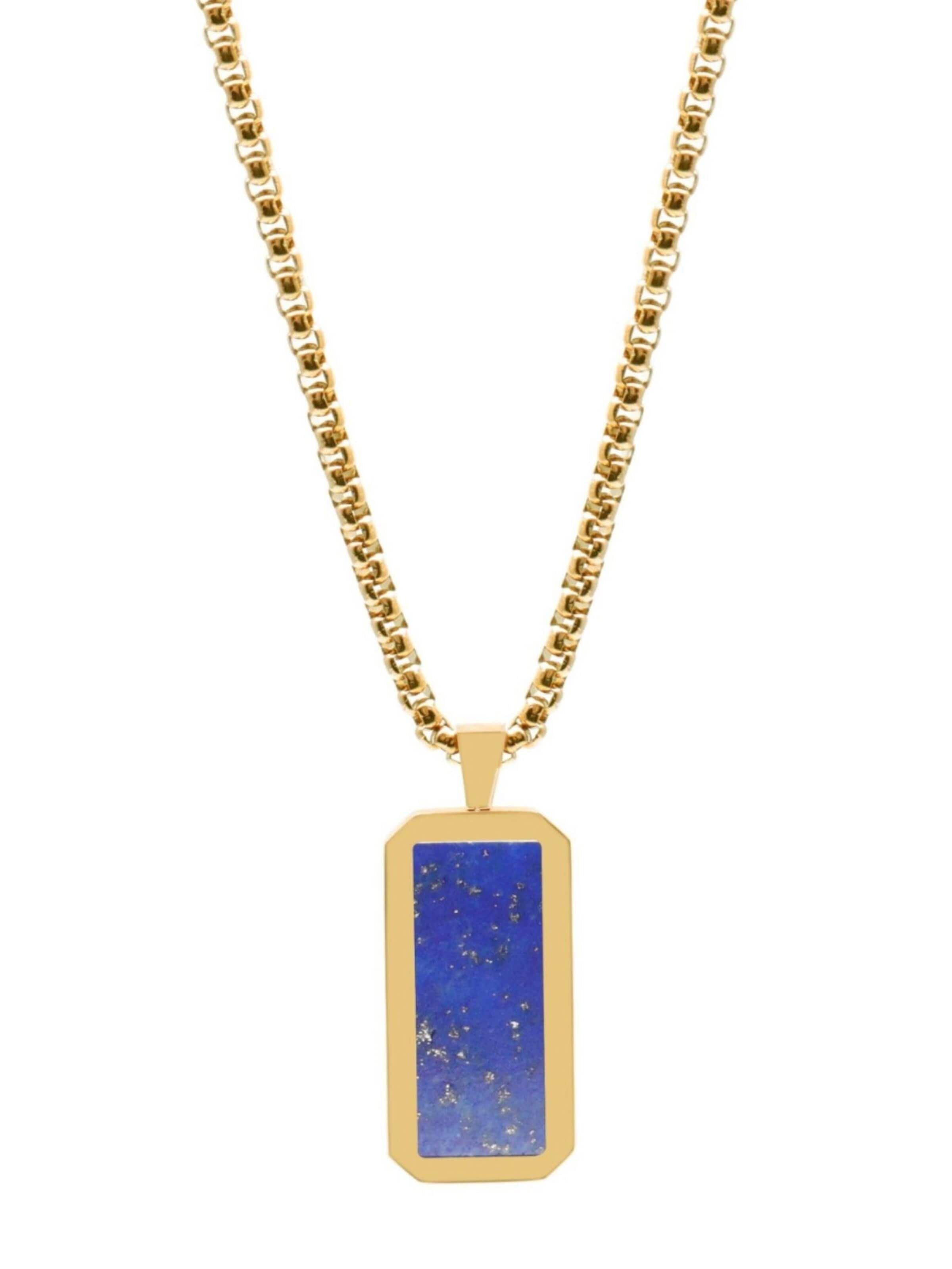 GT Collection Necklace 'Rectangle' in Blue: front