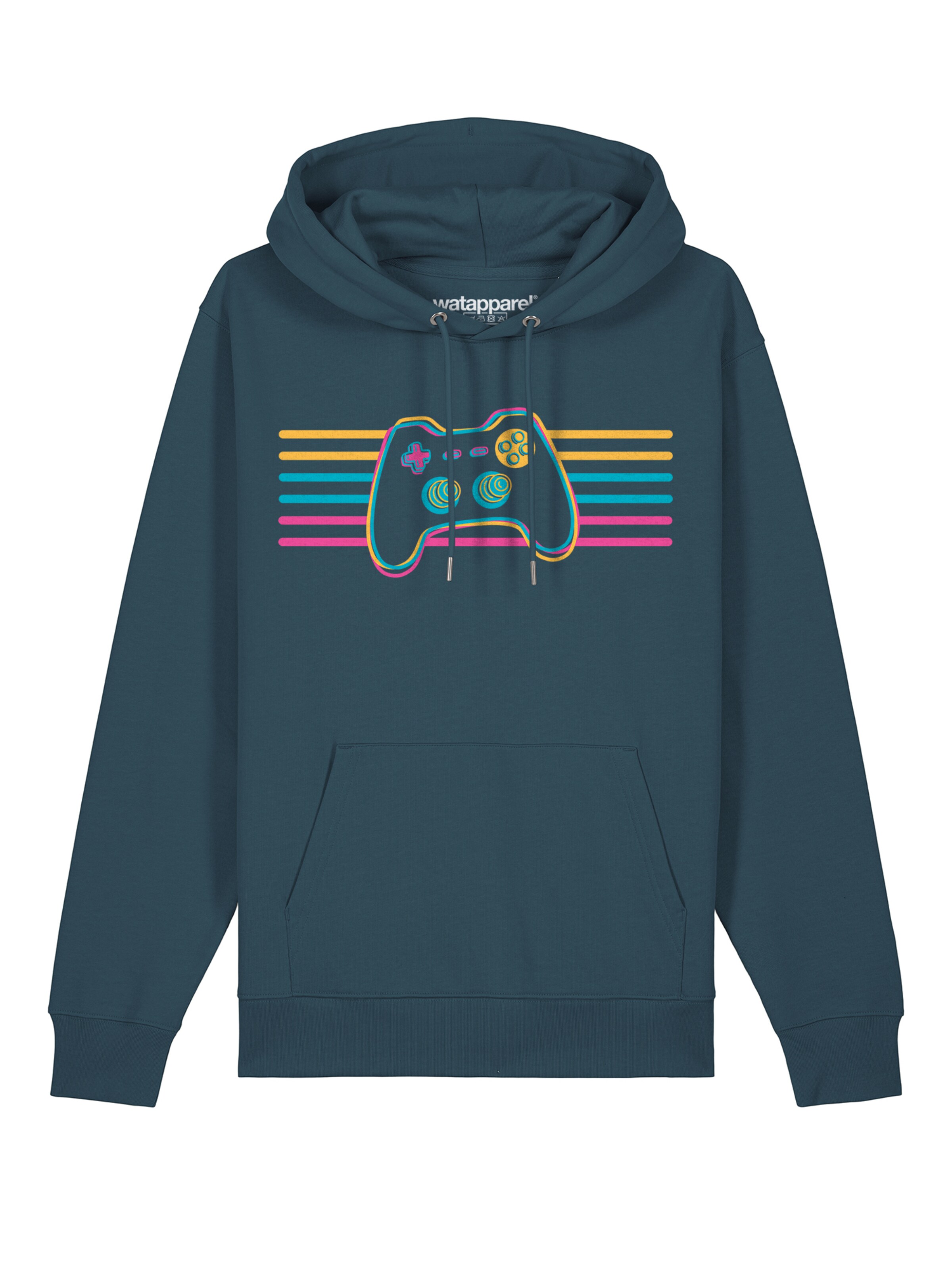Watapparel Sweatshirt ' Retro Joystick ' in Blauw: voorkant