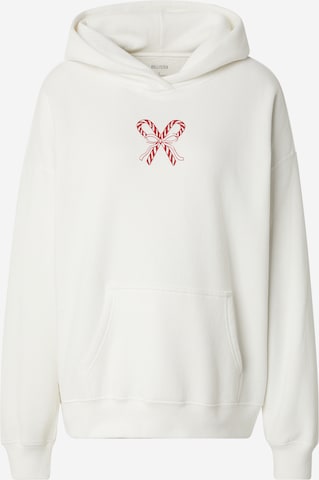 HOLLISTER Суичър в бяло: отпред