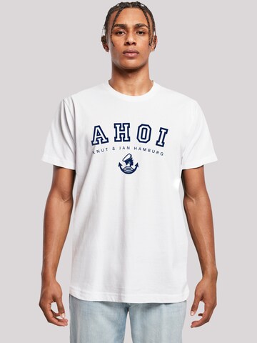 T-Shirt 'Ahoi Knut & Jan Hamburg' F4NT4STIC en blanc : devant