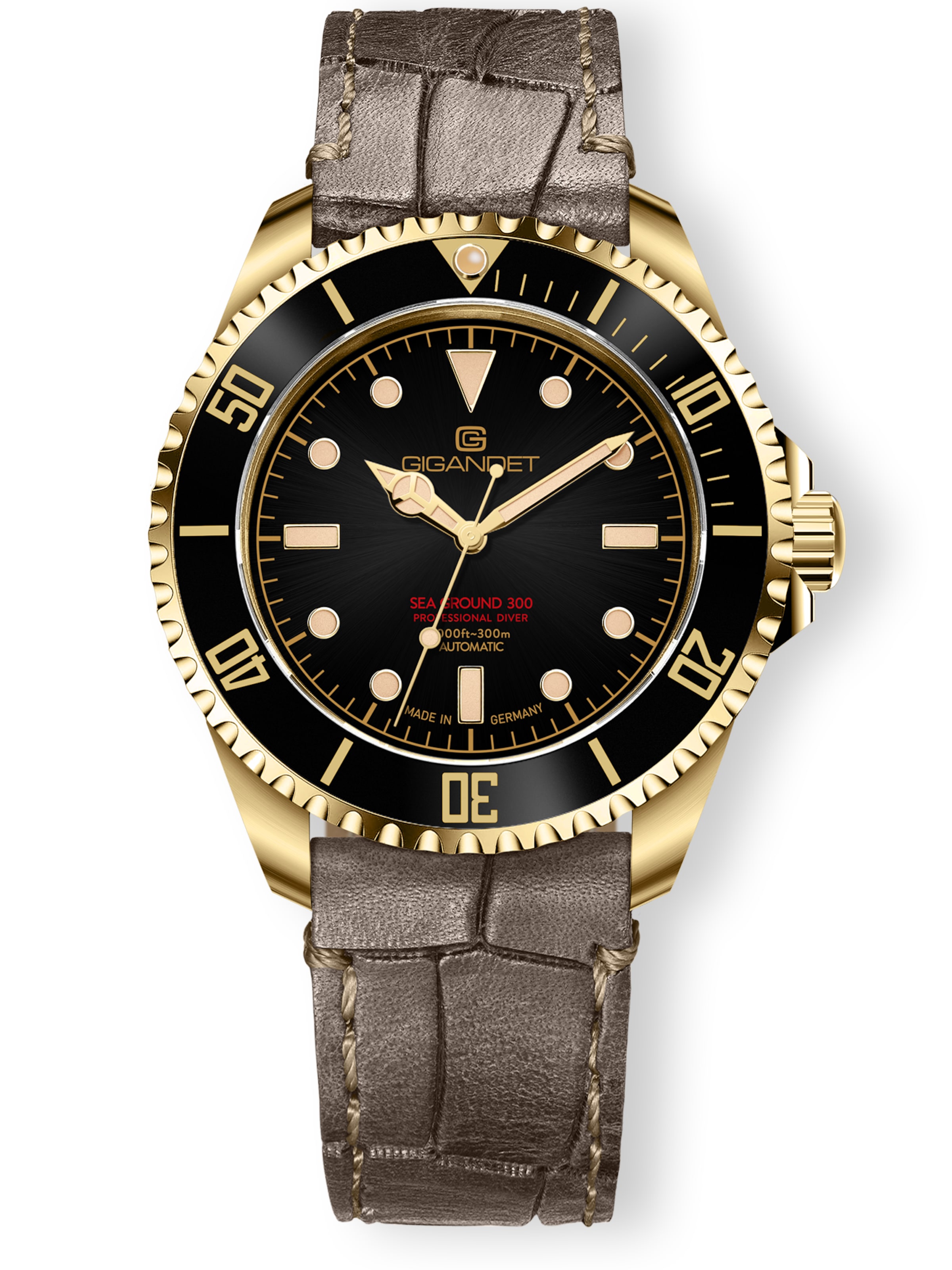 Gigandet Analog Watch 'SEA GROUND 300 VINTAGE' in Gold, Item view