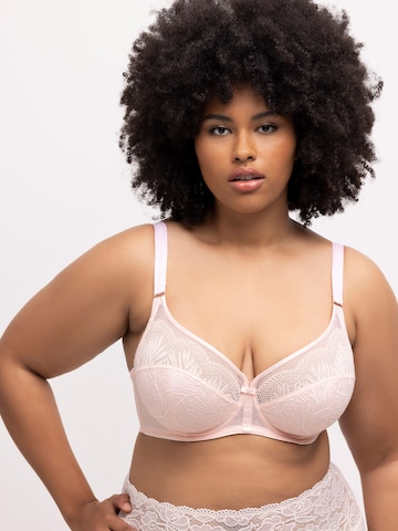 Ulla Popken T-shirt Bra in Pink: front