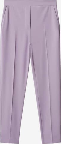 MANGO Pleated Pants in Purple: front