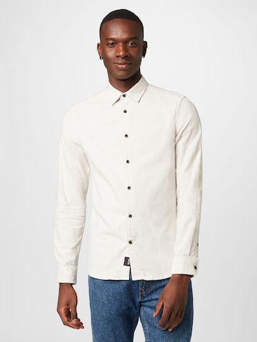 balta Only & Sons Priglundantis modelis Marškiniai 'ARI': priekis