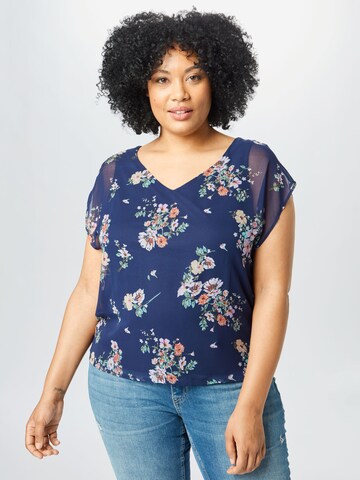 T-shirt 'Rose' ABOUT YOU Curvy en bleu : devant