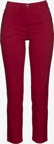 Slimfit Pantaloni de la bonprix pe roșu: față