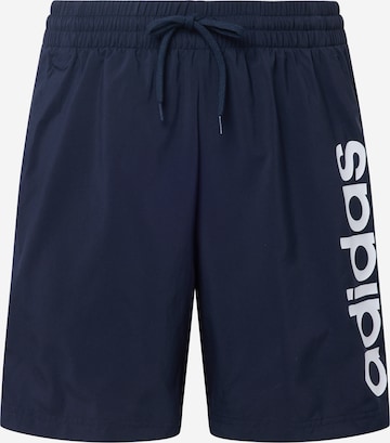 ADIDAS SPORTSWEAR Workout Pants 'Aeroready Essentials Chelsea Linear Logo' in Blue: front