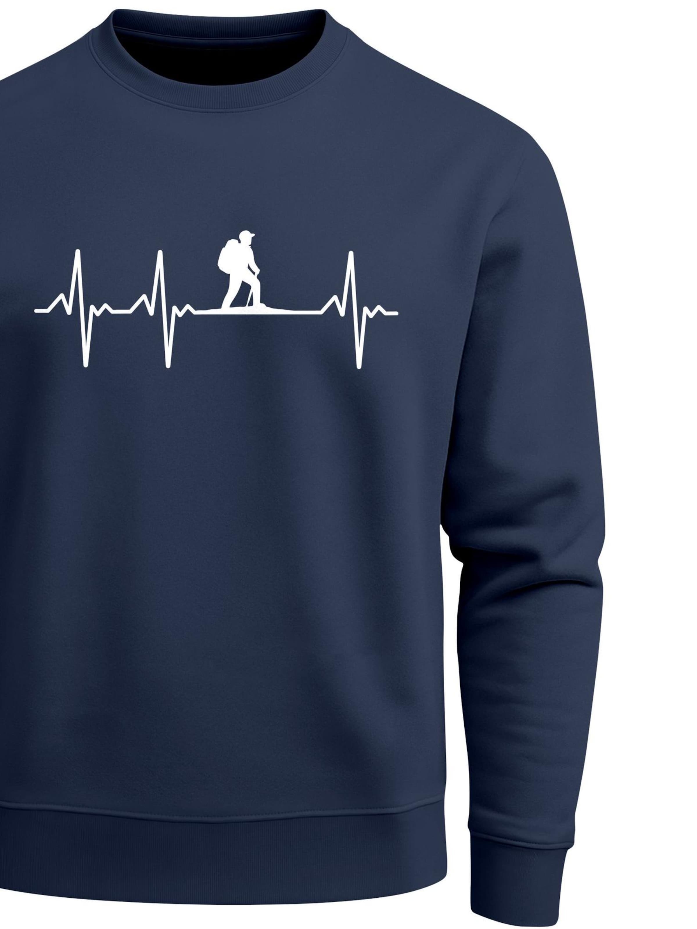 Neverless Sweatshirt 'Wanderer Herzschlag' in Blue