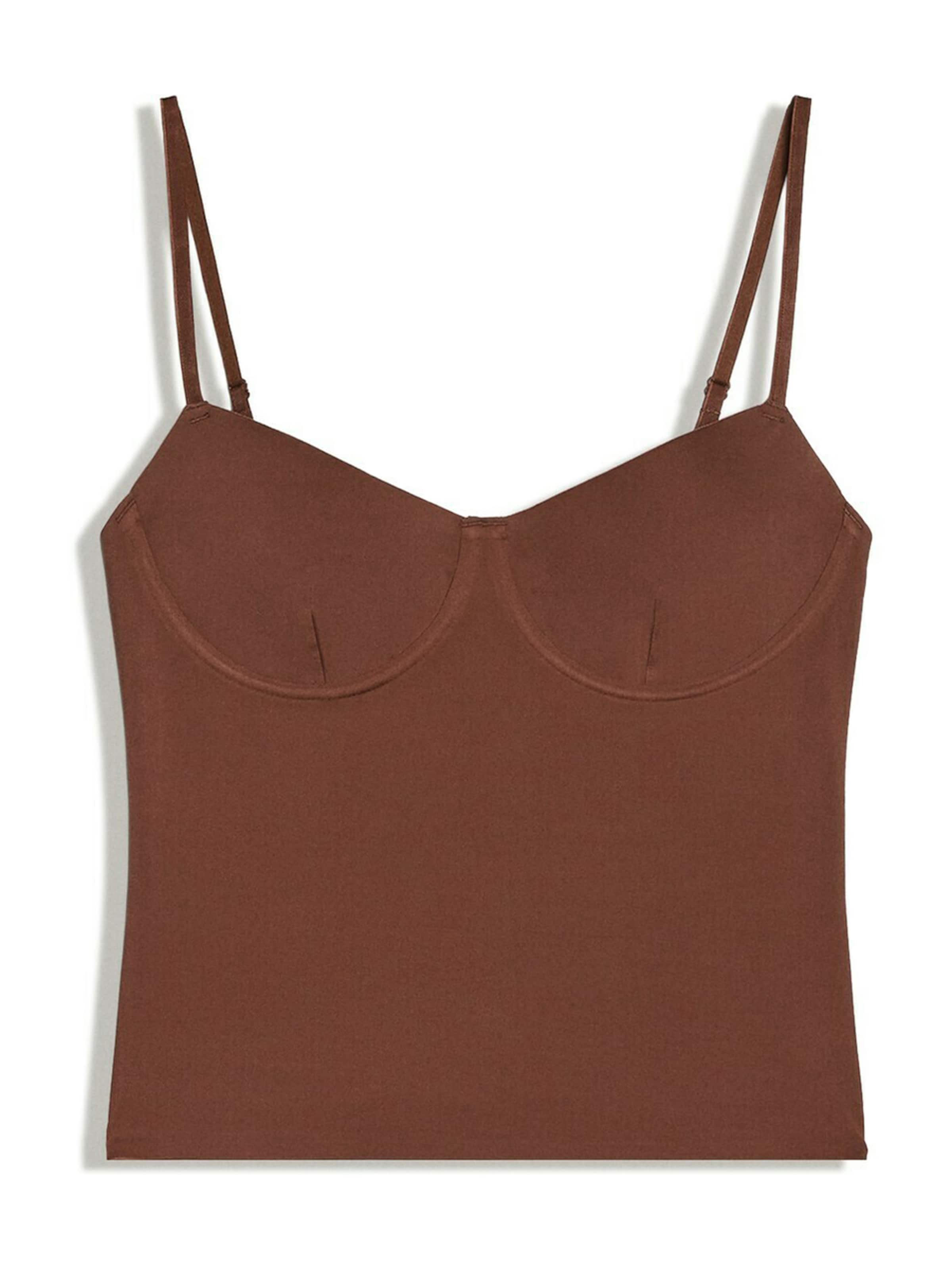 Top di Bershka in marrone: frontale