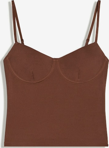Top di Bershka in marrone: frontale