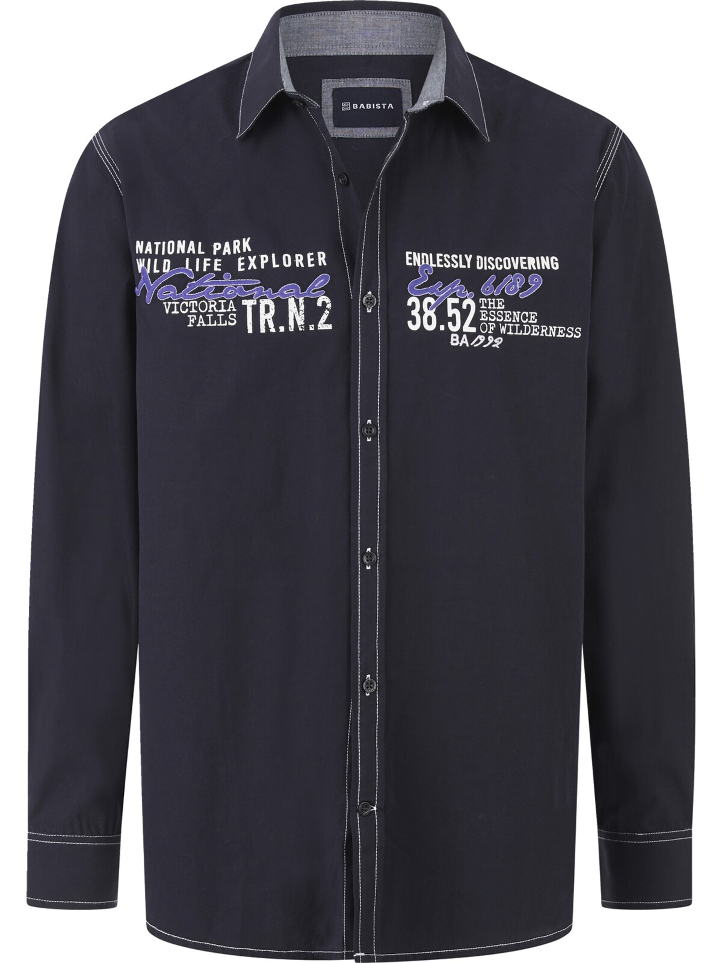 BABISTA Regular fit Button Up Shirt 'Rinadoro' in Blue: front