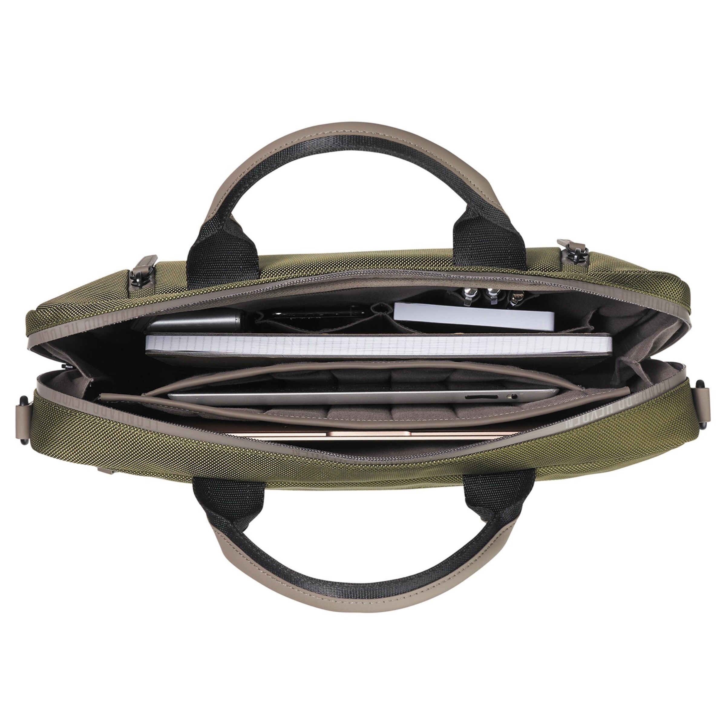 LEONHARD HEYDEN Document Bag 'Helsinki' in Green