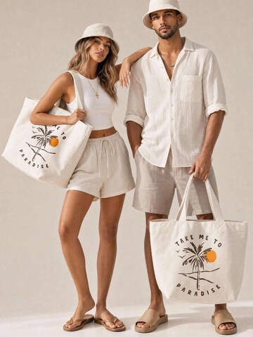 Neverless Beach Bag 'Take me to Paradise' in Beige