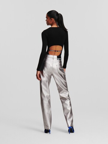 KARL LAGERFELD JEANS Regular Trousers in Silver