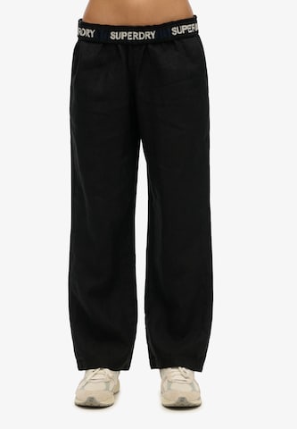 Superdry Regular Broek in Zwart: voorkant