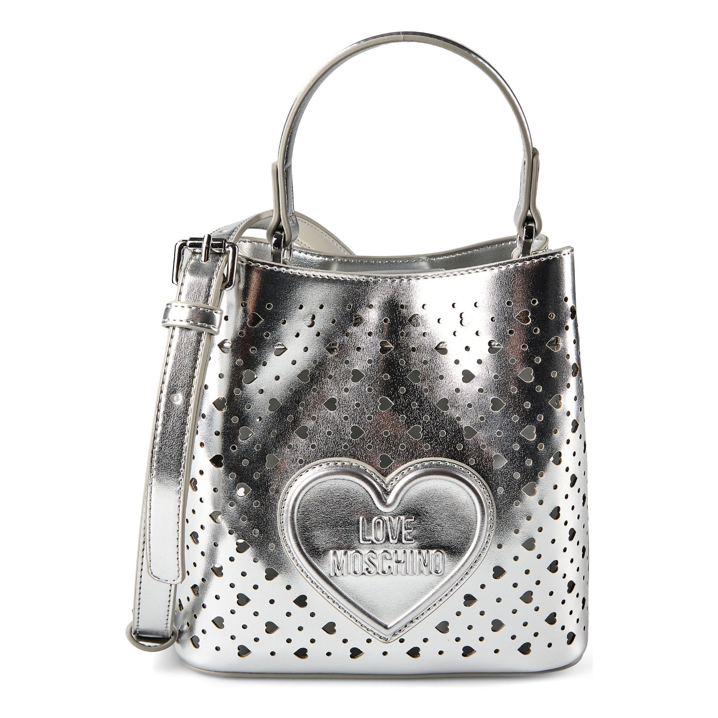 Sacs à main 'Basket' Love Moschino en argent : devant