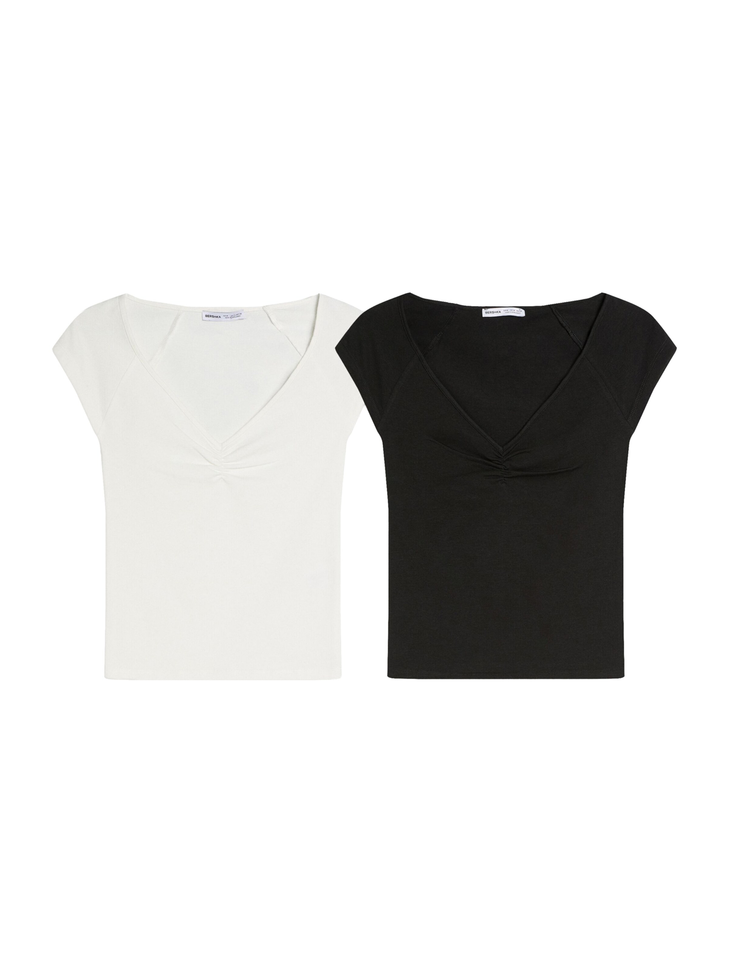 Bershka T-Shirt in schwarz / weiß, Produktansicht