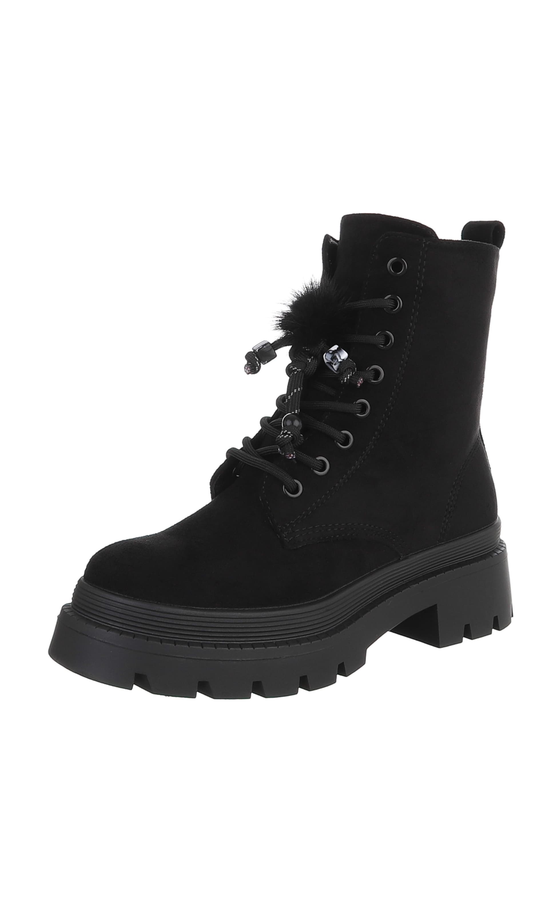 Ital-Design Stiefelette in Schwarz: Vorderseite