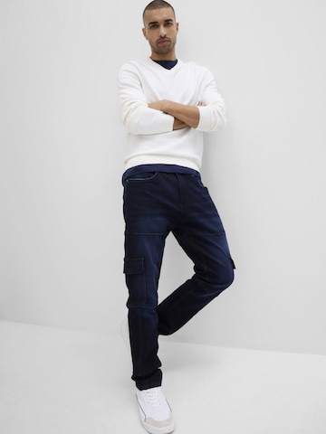 bonprix Slimfit Cargojeans in Blau