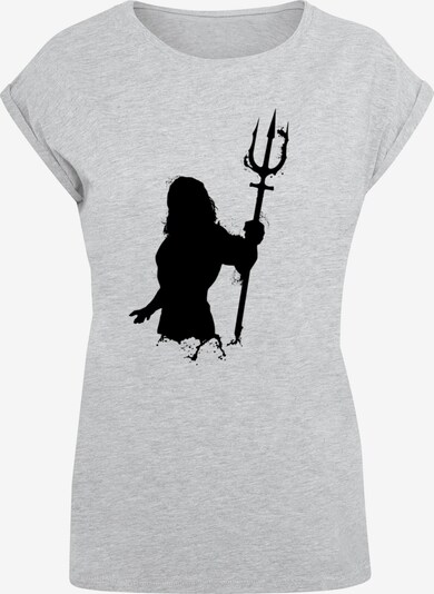 ABSOLUTE CULT T-shirt 'Aquaman - Mono Silhouette' en gris clair / noir, Vue avec produit
