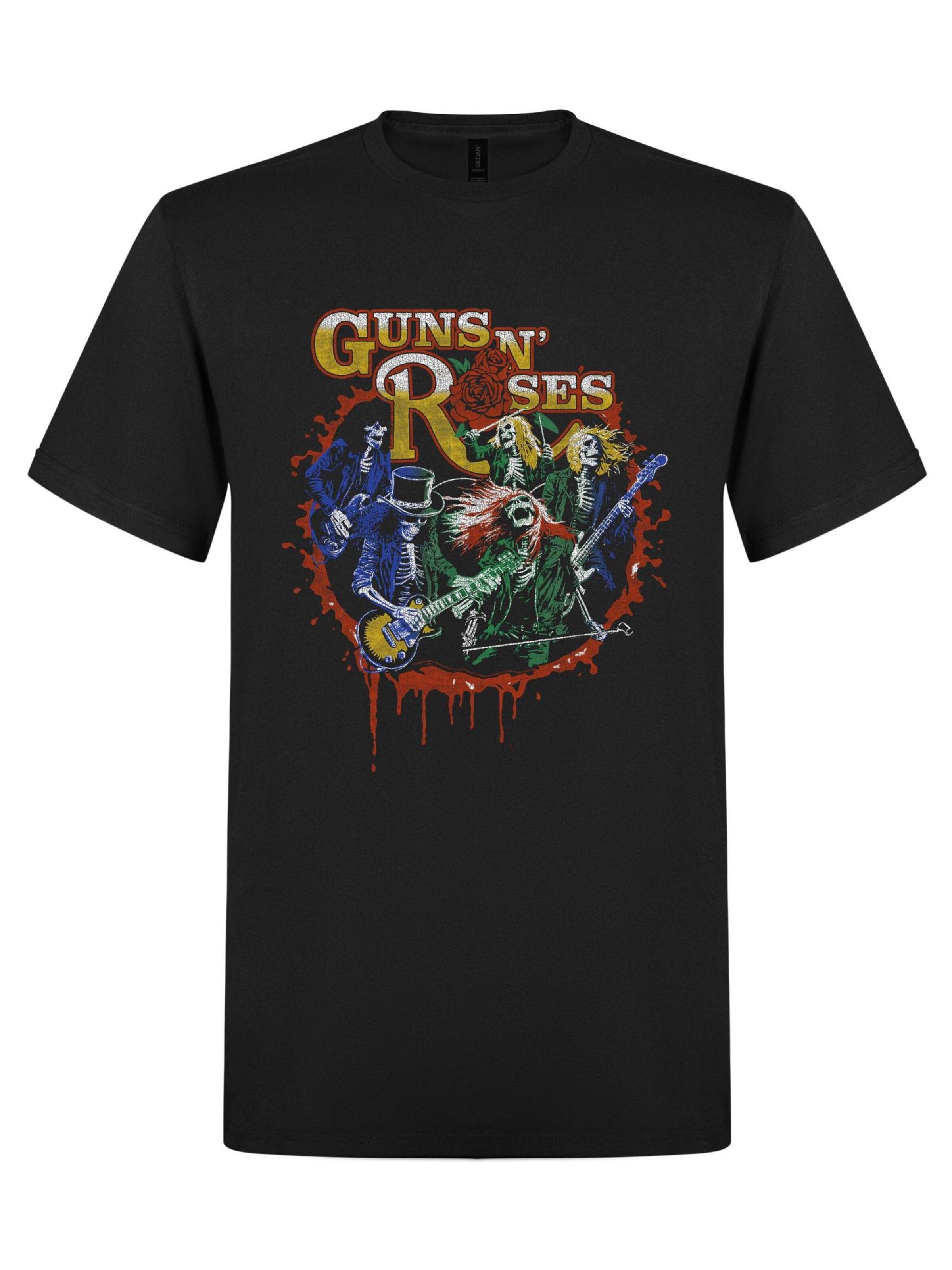 Maglietta 'Guns N´Roses Skeletons' di GUNS N' ROSES in nero: frontale