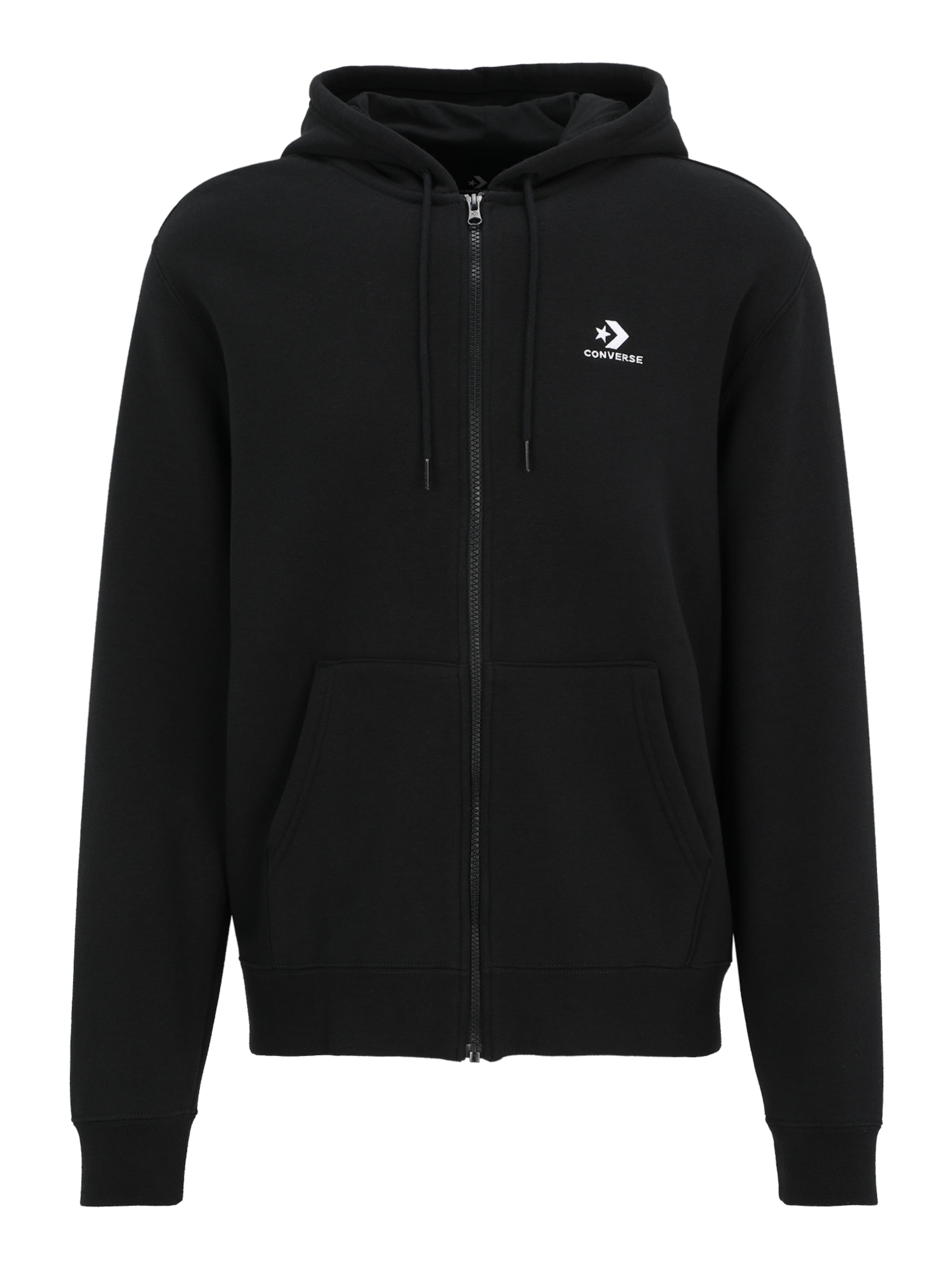 CONVERSE Sweatjacke in Schwarz: Vorderseite