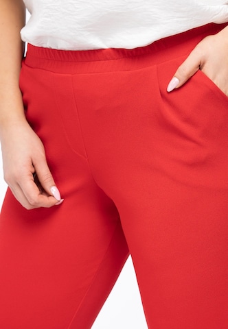 Karko Slim fit Pleat-Front Pants 'ERYKA' in Red