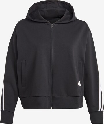 ADIDAS PERFORMANCE Athletic Zip-Up Hoodie 'Future Icons' in Black: front