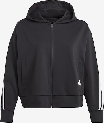 ADIDAS PERFORMANCE Athletic Zip-Up Hoodie 'Future Icons' in Black: front