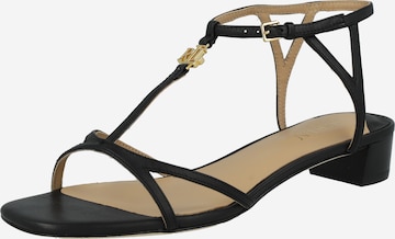 Sandales à lanières 'FALLON' Lauren Ralph Lauren en noir : devant